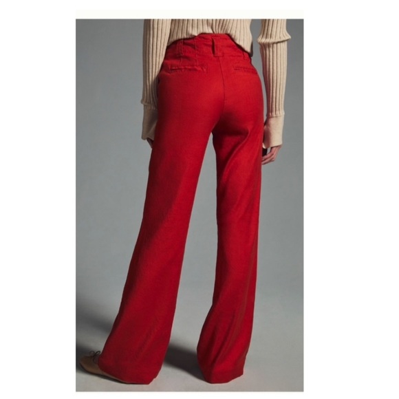 Anthropologie Naomi Linen Wide Leg Flare Pants. - Picture 7 of 10